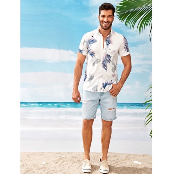 NWT Men’s leaf print pocket shirt super soft - Picture 6 of 6